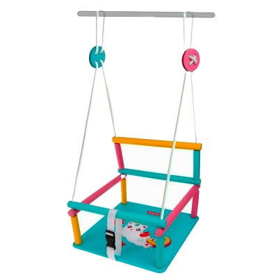 Качели деревянные Комета с рисунком Котик Moby Kids 962263 1